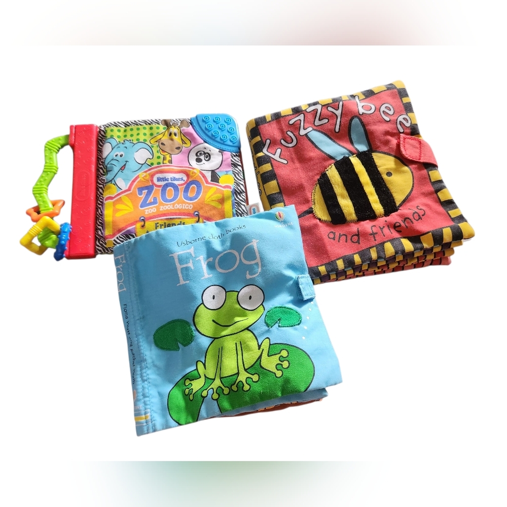 Set Of 3 Cloth Infant Books